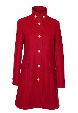 Manteau long rouge pour femme